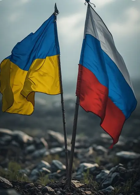 Ukrainische und russische Flagge | Foto: Ki- erstellt