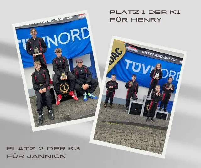 Große Freude beim Stadthäger Motor Club: Henry Rinne (K1) feierte in Wolfenbüttel seinen nächsten Klassensieg, während Jannick Battermann mit Platz zwei in der K3 bereits zum dritten Mal in dieser Saison auf dem Siegerpodest stand.