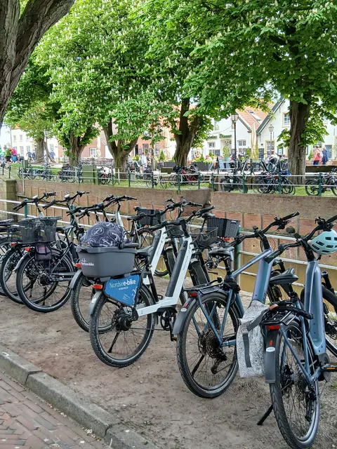 Fahrräder in Greetsiel an der alten Sielschleuse, Sielerstraße. Die flache Landschaft in und weit um Greetsiel ist für Radfahrer 🚴 wie gemacht. | Foto: Siegmund Walter, 09.05.2026, 14:13 Uhr
