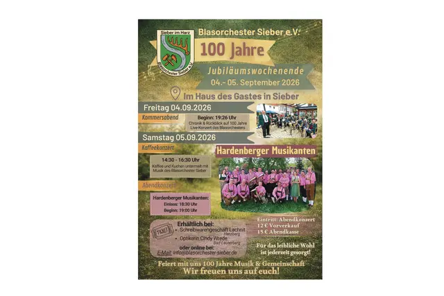 Foto: Plakat Blasorchester Sieber