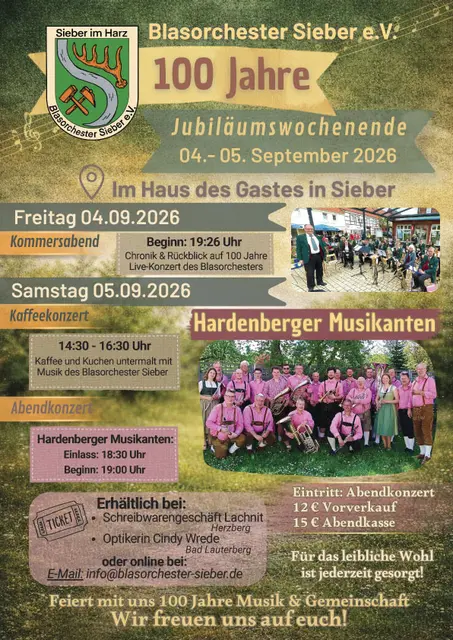 Foto: Plakat Blasorchester Sieber