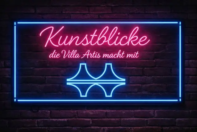 spannende Neonreklame: Kunstblicke erfreuen in der VILLA ARTIS in der Stadt Mülheim an der Ruhr