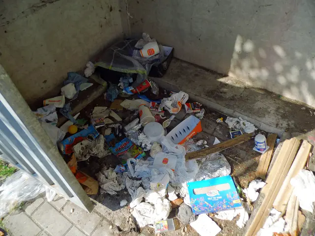 Müll in Mülltonnenbehausung aus Waschbeton mit verzinkten Stahltüren | Foto: Siegmund Walter, 16.06.2026, 17:28 Uhr