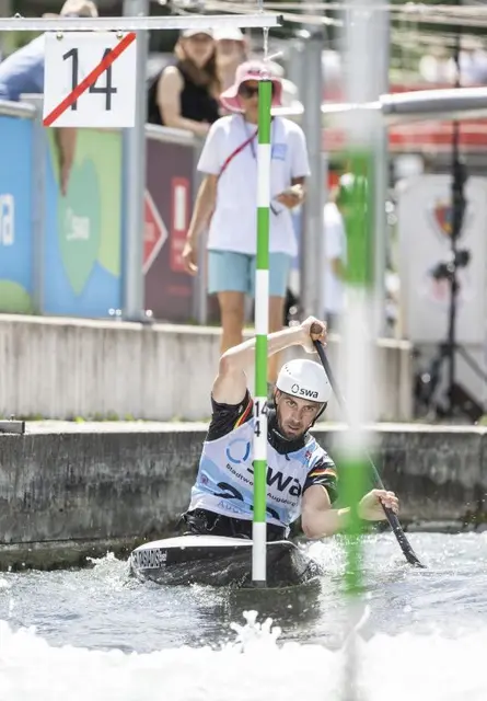 Sideris Tasiadis siegte in der Qualifikation im C 1 Herren | Foto: Michael Neumann