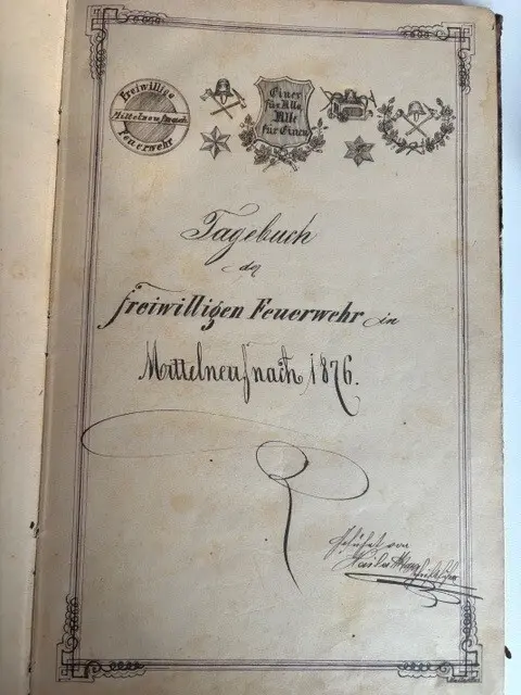 Rarität: Ein Tagebuch der Freiwilligen Feuerwehr von 1876 | Foto: Feuerwehr und TSV Mittelneufnach