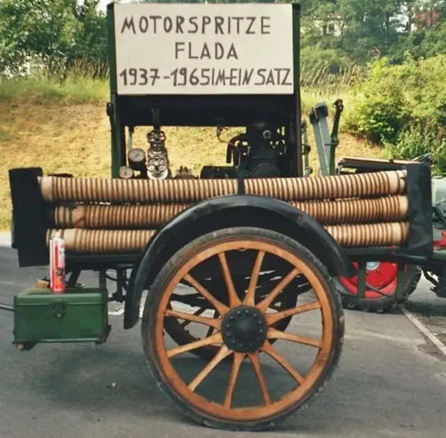 Flader Motorspritze 1937 . 1965 Feuerwehr Hatzfeld
