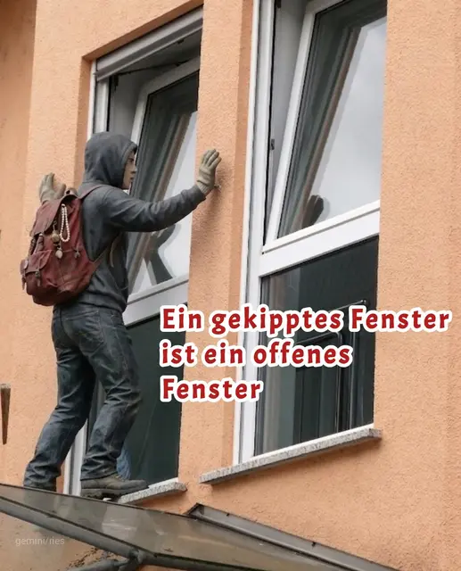 Gekippte Fenster sind offene Fenster 
