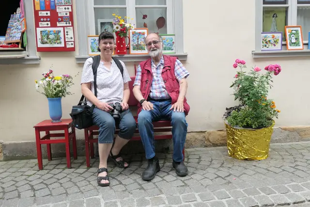 Ariane und ich auf der "Krämerbrücke"