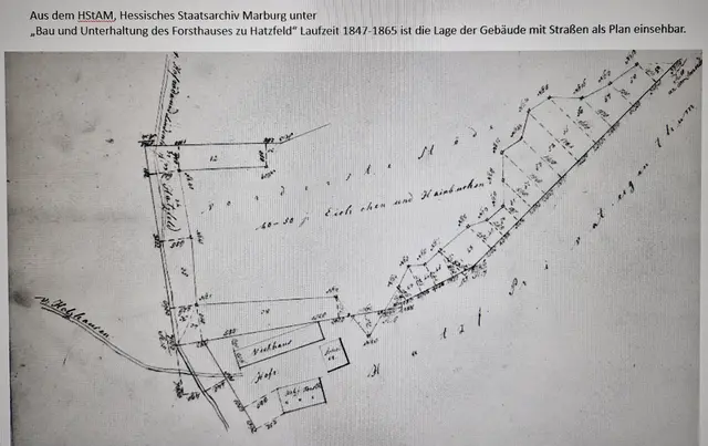 Lageplan der alten Oberförsterei 1847