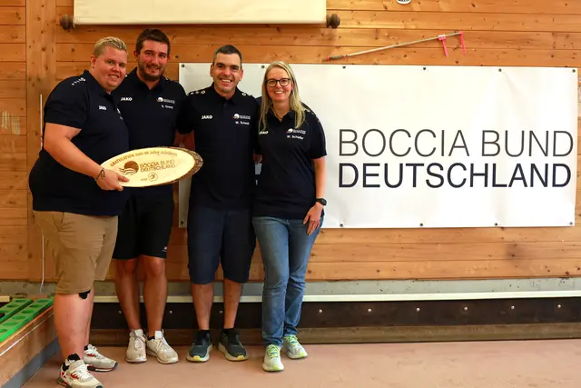 Boccia Bund Deutschland
Andy Hurtner, Sven Orend, Markus Schwab und Monika Schiefer | Foto: Lukas Kalo, Lukasaugenblicke