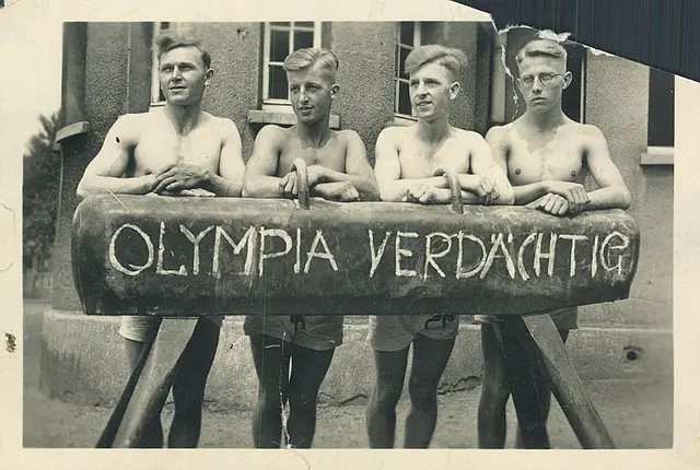 Bild 1: Eduard Wenzlik, Hermann Wenning sen., Heinrich Wenning und Friedhelm Büscher ca. 1936