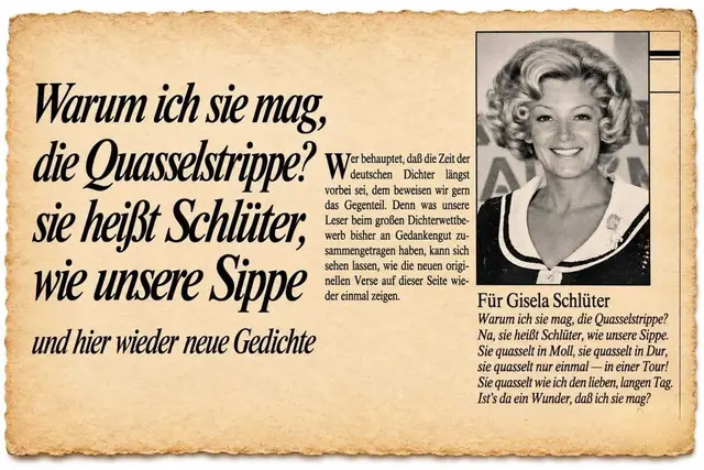 Mein Dankeschön geht an Barbara Steffens die diesen Printbeitrag aus den 80ern mit Ki aufgefrischt hat.