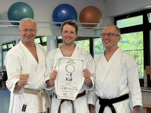 Marijan Glad (7. Dan), Luis Riegger, Herbert Perchtold (6. Dan) v.l.n.r.