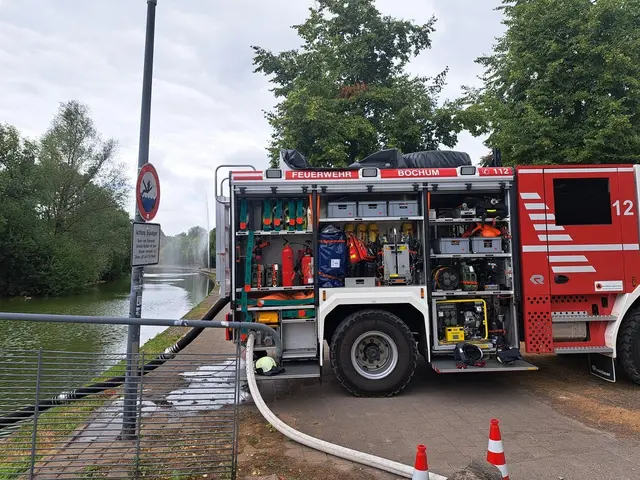 Technischer Betrieb der Stadt Bochum und Feuerwehr Bochum verhindern Fischsterben in Regenrückhaltebecken



  | Foto: Feuerwehr Bochum