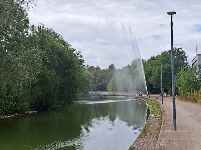 Technischer Betrieb der Stadt Bochum und Feuerwehr Bochum verhindern Fischsterben in Regenrückhaltebecken
 | Foto:  Feuerwehr Bochum