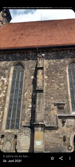Die (Schweige)-Rose an der Kirchenmauer von der Kirche von Hannoversch-Münden 
Auch zu dieser Rose an der Kirchenmauer gibt es eine Sage | Foto: Winfried Gehrke 