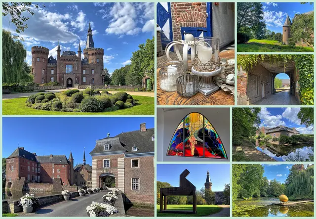 SCHLÖSSER II
Schloss Moyland (Bedburg-Hau), Schloss Wissen (Weeze), Schloss Haag, Schloss Walbeck (Geldern), Schlosspark Moyland: Erwin Heerich, Pferd, James Lee Byars, Orakel  | Foto: copyright Margot Klütsch
