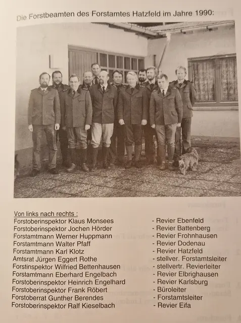 Die Forstbeamten des Forstamtes Hatzfeld 1990