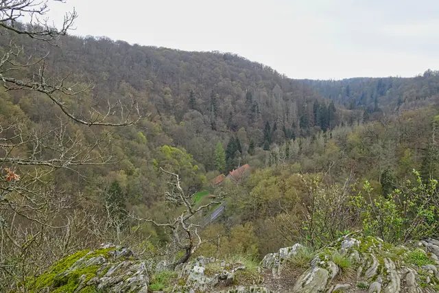 Blick von der Mägdetrappe in das Selketal