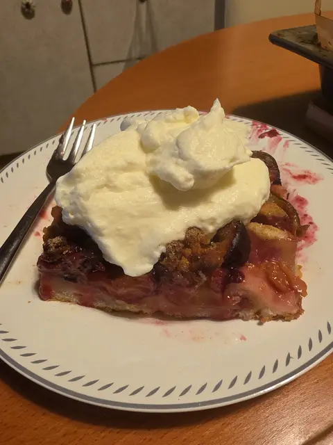 Zwetschgenkuchen mit Quark-Öl-Teig.  Es geht auch ohne Butter. Aber nicht ohne Sahne. :-))
