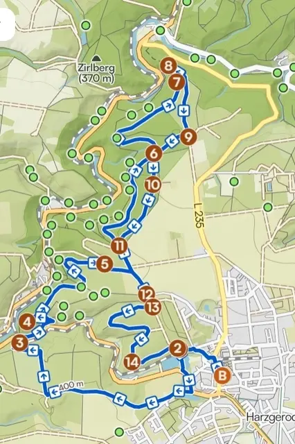 Wanderroute der vorgeschlagenen Wanderung ca. 13 km