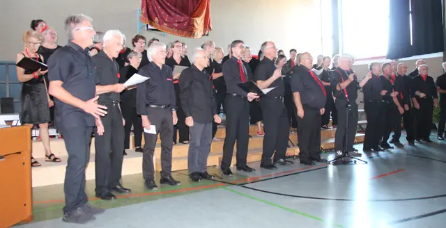 Die Männer des Kammerchors Friedberg mit einer besonderen Performance | Foto: Josef Schwab