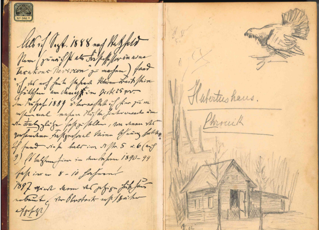 Erster Eintrag in der Hubertushaus Chronik 1888
