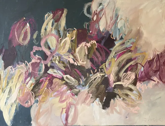 In ihrer aktuellen Werkschau Florale Sequenzen in der Galerie im Rathaus Neusäß widmet sich die Künstlerin Brigitte Weber aus Diedorf floralen Motiven in einer rhythmischen Abfolge.  | Foto: Brigitte Weber 