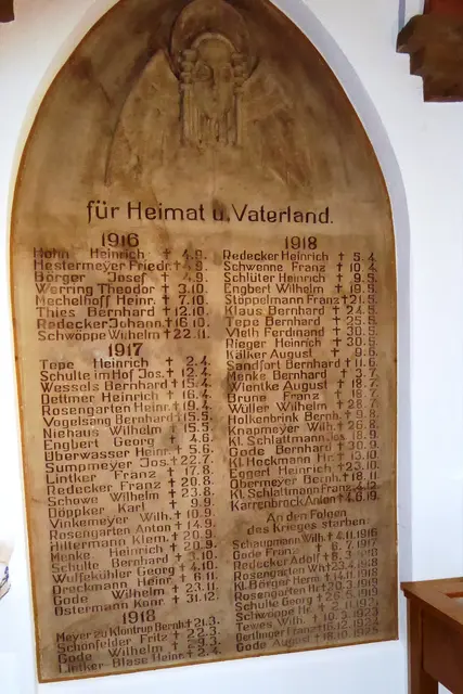 Das Ehrenmal für die Gefallenen, die im 1. Weltkrieg starben.
