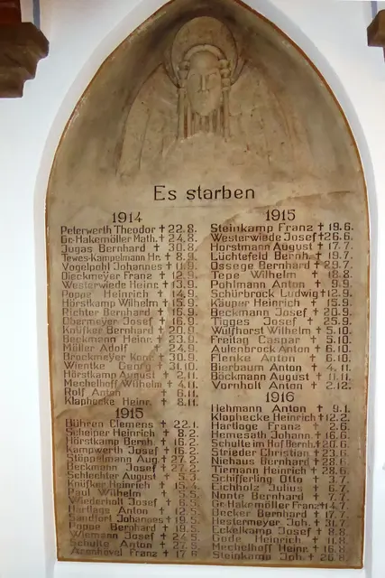 Das Ehrenmal für die Gefallenen, die im 1. Weltkrieg starben.