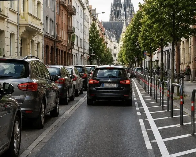Symbolbild Abbau vom Parkplätzen in Köln | Foto: Mit Hilfe von KI erstellt - frei von Rechten Dritter 