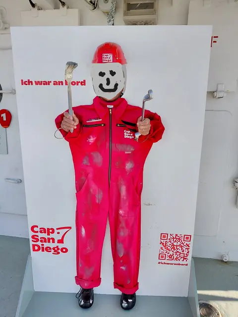 Nette Erinnerung an eine Fahrt mit der Cap San Diego.