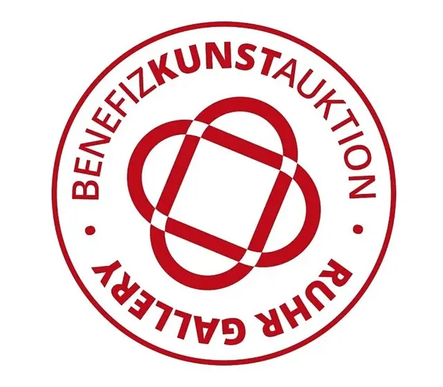 Logo der Reihe "BENEFIZ-KUNSTAUKTION" der Mülheimer Ruhr Gallery
