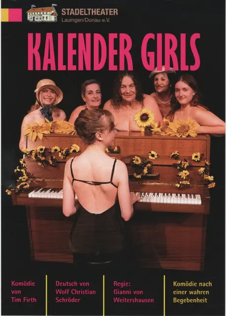 Die Vorderseite des Flyers für das neue Theaterstück "Kalender Girls" in der Herbstsaison des Stadelteheaters in Lauingen. Repro: Otto Killensberger