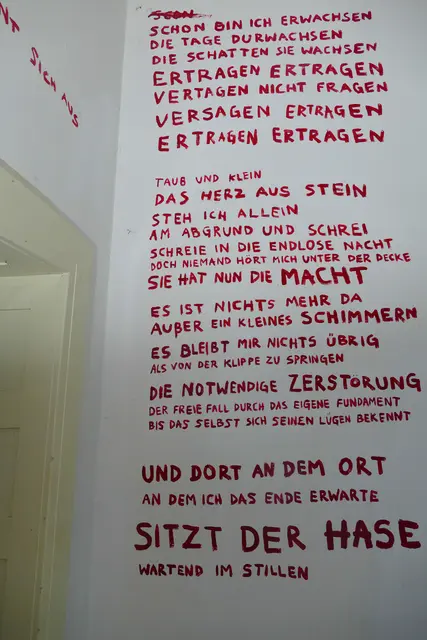 Vierter Abschnitt von dem Gedicht "Unter meiner Decke" von Rosa Vogt