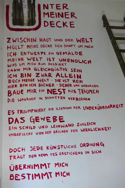 Erster Abschnitt von dem Gedicht "Unter meiner Decke" von Rosa Vogt