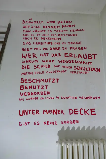 Zweiter Abschnitt von dem Gedicht "Unter meiner Decke" von Rosa Vogt