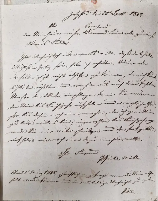 Hatzfeld, den 20. Januar 1848
An Leonhard, den Steinhauermeister, Leonhard Leinweber zu Müß,