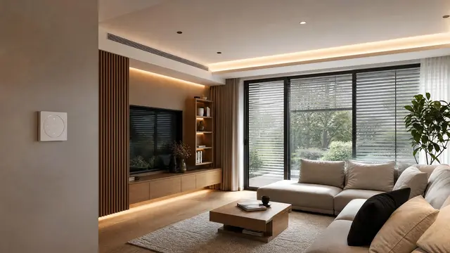 Heller, modernisierter Wohnraum mit smarter Lichtsteuerung und automatischem Sonnenschutz. | Foto: KI-generiert