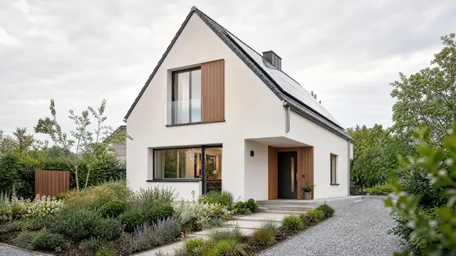 Modernisiertes Einfamilienhaus mit PV-Anlage | Foto: KI-generiert