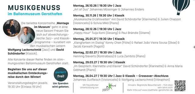 Das Veranstaltungsprogramm „Montags im Museum“ | Foto: Kulturamt Gersthofen