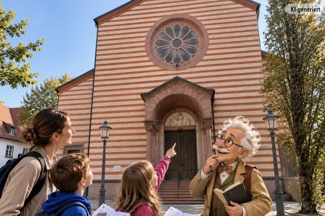 Das Angebot yer Kirchenführungen in der Stadtpfarrkirche wurde um ei eine „Entdeckertour für Kids“ erweitert.  | Foto: Steffen Brühl, KI-generiert