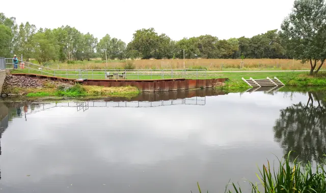 Fischtreppe , rechts die Bodetreppe zum leichteren Umtragen der Kanus