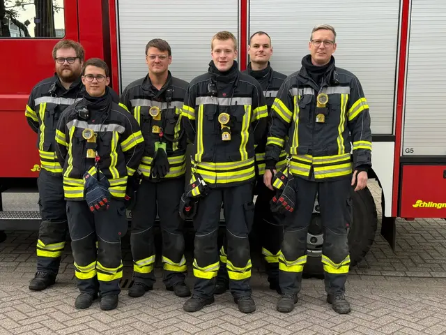 Die sechsköpfige Mannschaft der Löscheinheit Till-Moyland stellte sich unter der Leitung von Brandinspektor Markus Geurds den Internationalen Brandweerwedstrijden im niederländischen Wageningen. Das Team erreichte mit 1.294 Punkten den sechsten Platz. | Foto: Freiwillige Feuerwehr Bedburg-Hau