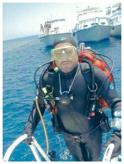 Axel Kern 1976 bei einem seiner ersten Tauchgänge am Edersee | Foto: Axel Kern