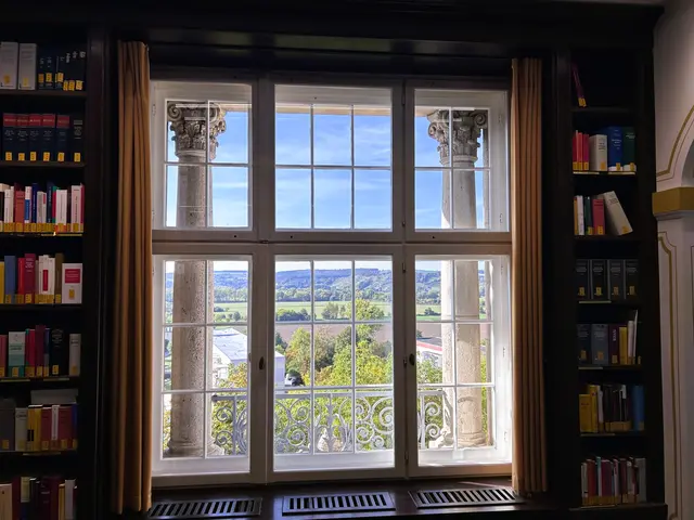 Blick aus einem Fenster der Bibliothek.