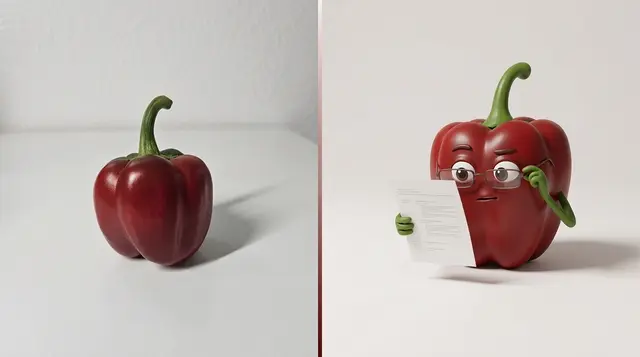Peppi Capsicum von der Fensterbank | Foto: links (c) Wolfgang Weiss,  rechts Symbolbild by KI
