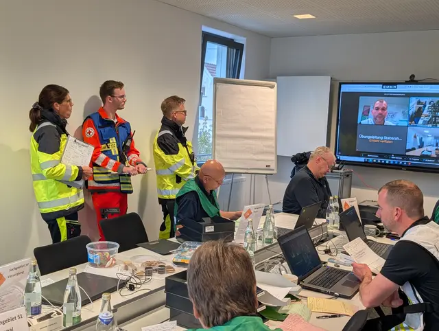 Der Landkreis Günzburg hat am Samstag, 17. Oktober 2026, eine Stabsrahmenübung im Katastrophenschutz durchgeführt. | Foto: Landratsamt Günzburg
