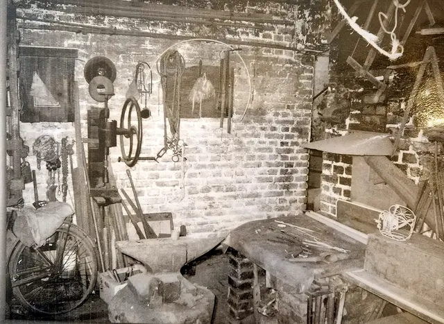 alte Schmiede vom Schmiedemeister Wetter in Hatzfeld um 1900