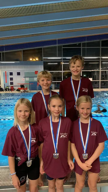 Die erfolgreichen Stadtberger Ronja, Julian, Mia, Adam, Julia (v.l.n.r.)